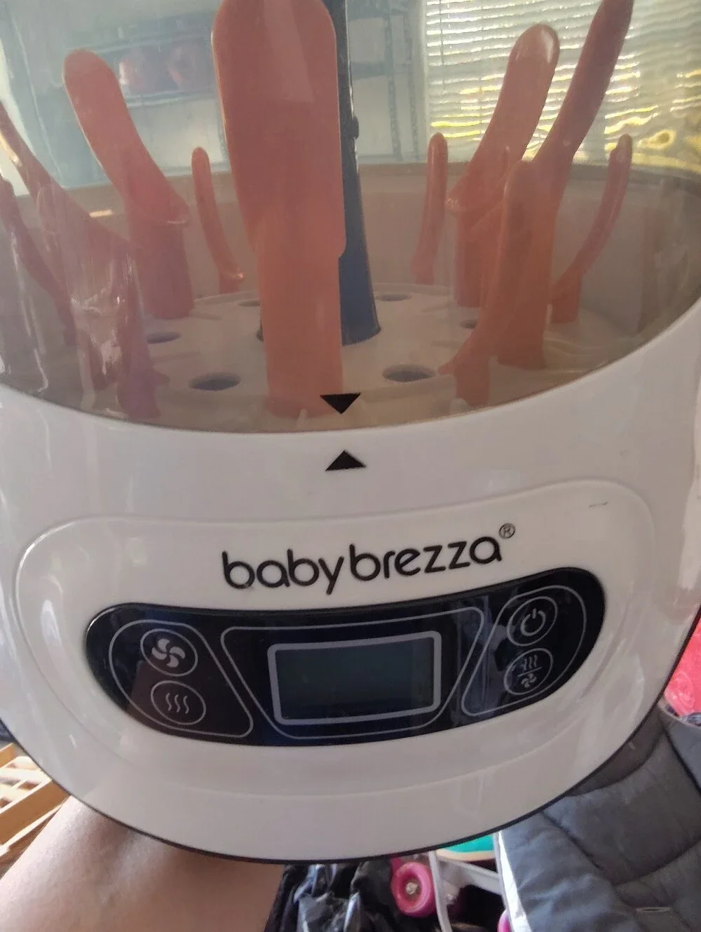 Electric Bottle Sterilizer - White with Orange Inserts